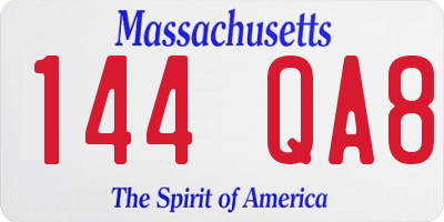 MA license plate 144QA8