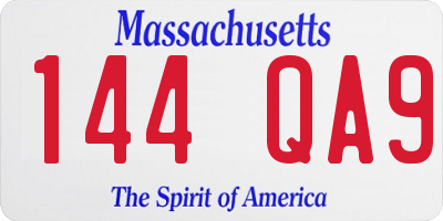 MA license plate 144QA9