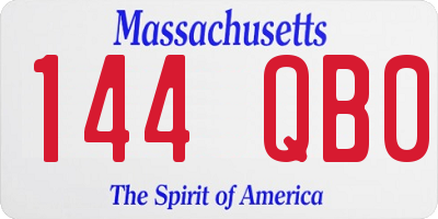 MA license plate 144QB0
