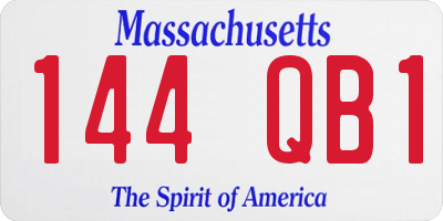 MA license plate 144QB1