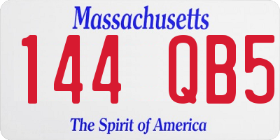 MA license plate 144QB5