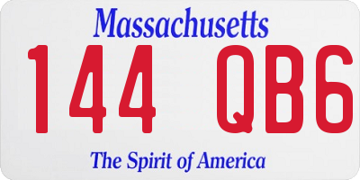 MA license plate 144QB6