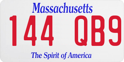 MA license plate 144QB9