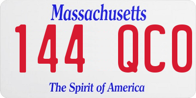 MA license plate 144QC0