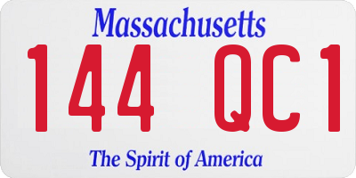 MA license plate 144QC1