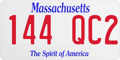 MA license plate 144QC2