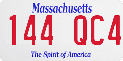 MA license plate 144QC4
