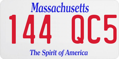 MA license plate 144QC5