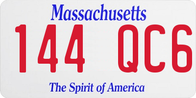 MA license plate 144QC6