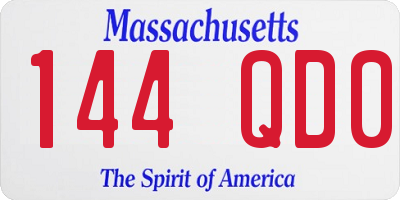 MA license plate 144QD0