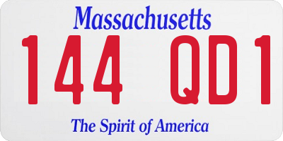 MA license plate 144QD1