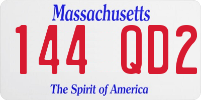MA license plate 144QD2