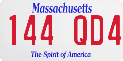 MA license plate 144QD4