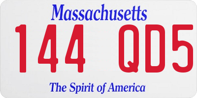 MA license plate 144QD5