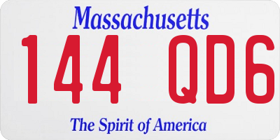 MA license plate 144QD6
