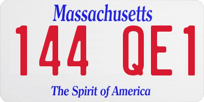 MA license plate 144QE1