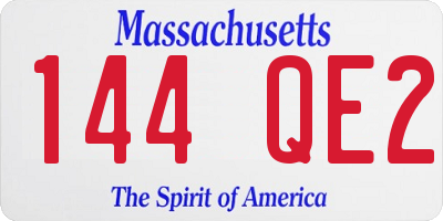 MA license plate 144QE2