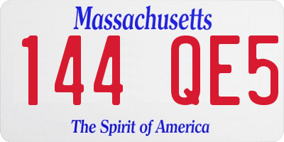 MA license plate 144QE5