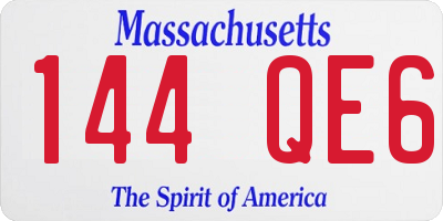 MA license plate 144QE6