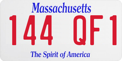 MA license plate 144QF1