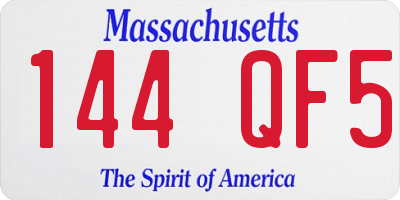 MA license plate 144QF5
