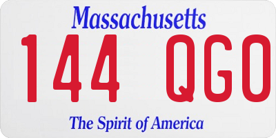 MA license plate 144QG0