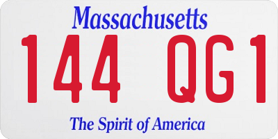 MA license plate 144QG1