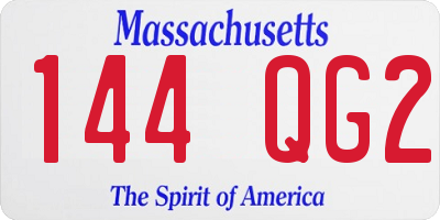 MA license plate 144QG2