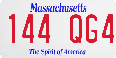 MA license plate 144QG4