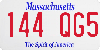 MA license plate 144QG5