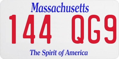 MA license plate 144QG9