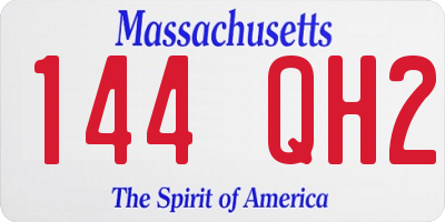 MA license plate 144QH2
