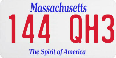 MA license plate 144QH3