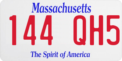 MA license plate 144QH5