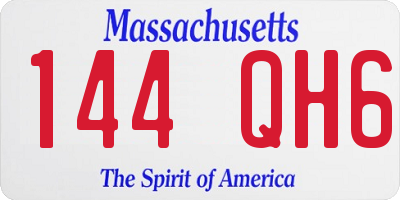 MA license plate 144QH6
