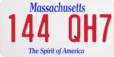 MA license plate 144QH7
