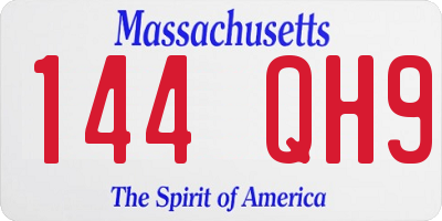 MA license plate 144QH9