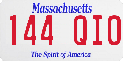 MA license plate 144QI0