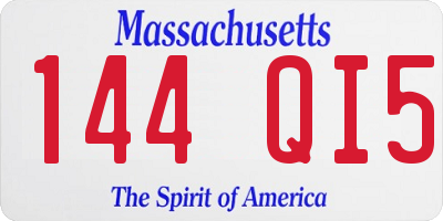 MA license plate 144QI5