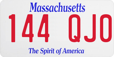 MA license plate 144QJ0