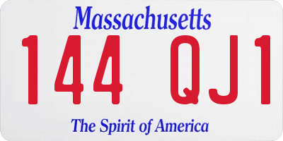 MA license plate 144QJ1