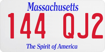 MA license plate 144QJ2