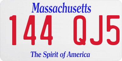 MA license plate 144QJ5