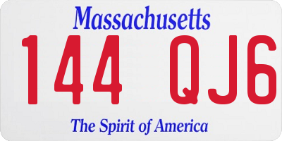 MA license plate 144QJ6
