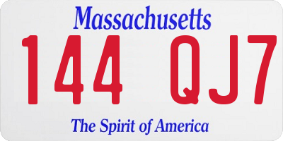 MA license plate 144QJ7