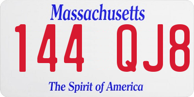 MA license plate 144QJ8