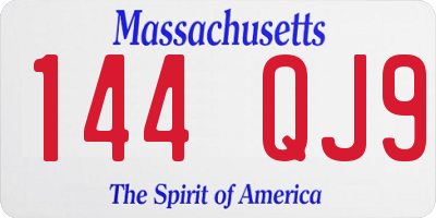 MA license plate 144QJ9