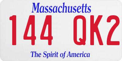 MA license plate 144QK2