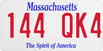 MA license plate 144QK4