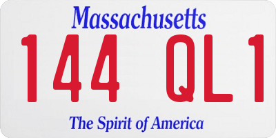MA license plate 144QL1